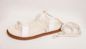 1001 - Sandalia Birken Ametista Branca/ Off White 