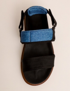 1008 - Sandalia Birken Opala Azul Jeans/ Preto