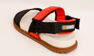 1009 - Sandalia Birken Opala Coral/ Preto