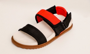 1009 - Sandalia Birken Opala Coral/ Preto