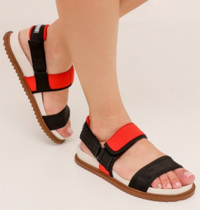 1009 - Sandalia Birken Opala Coral/ Preto