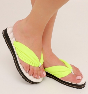 1073 - Chinelo Plataforma Ruby Malha  Neon Lima